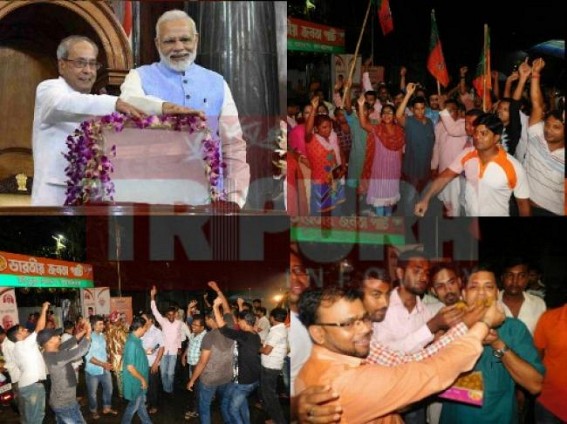 Country gets common-taxation-system : Modi supporters in Tripura celebrate GST launching at midnight